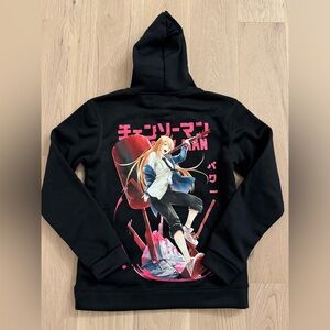 Women’s Anime Chainsaw Man Double Sided Hooded Sweatshirt - Size Small